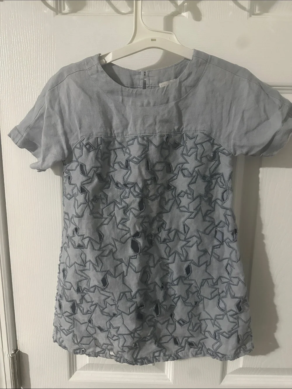 Stella McCartney Light Blue Star-Embroidered Girls' Dress